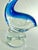 Figurative Blown Glass Blue Pelican Art Sculpture With Red Fish, Murano Style For Sale - Image 3 of 7