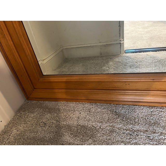 1990s American Themes by Drexel Solid Maple Wood Framed Beveled Wall Mirror 606-220-2 For Sale In Palm Springs - Image 6 of 12