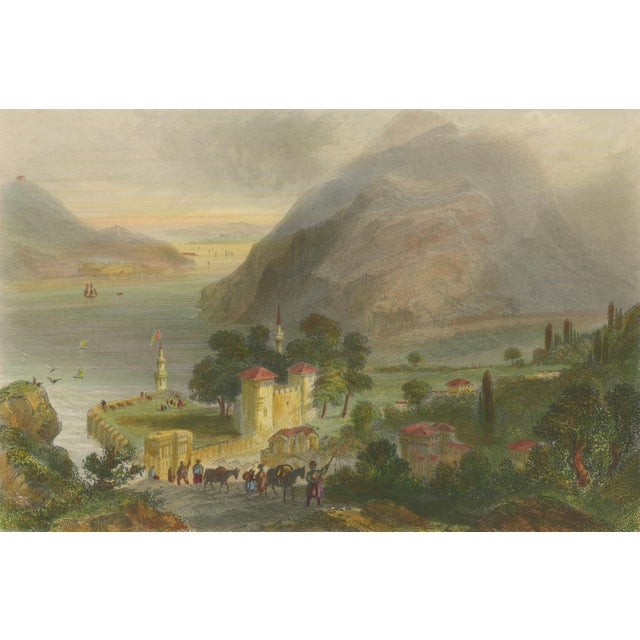 After Bartlett, Bosporus View with Beil-Gorod Fort, 1839, Steel Engraving For Sale - Image 3 of 10