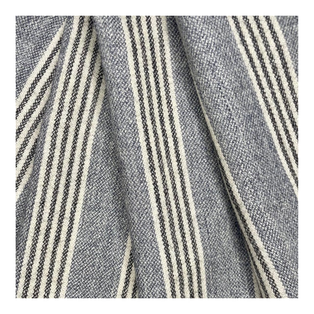 Ralph Lauren Fawkes Woolen Stripe Fabric Remnant 50" X 56" For Sale
