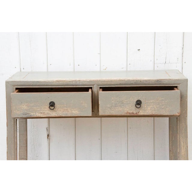 Shabby Chic Country Style Painted Console Table For Sale - Image 3 of 11