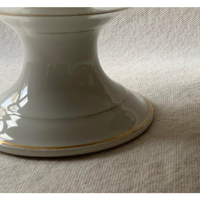 Ceramic Old Paris Porcelain Pedestal Base Compote For Sale - Image 7 of 17