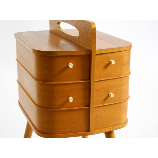 Mid-Century Modern Teak Sewing Box with Hinged Compartments, 1950s For Sale - Image 17 of 18