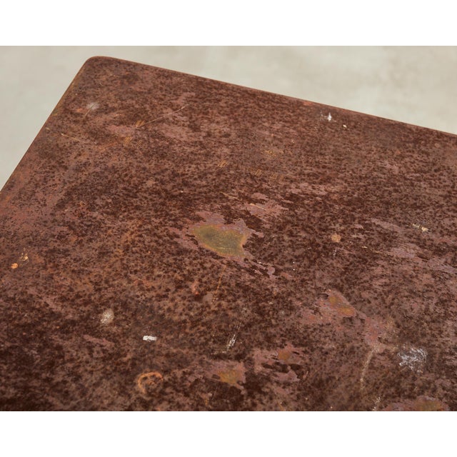 French Art Nouveau Patinated Iron Bronze Garden Bistro Table For Sale - Image 12 of 18