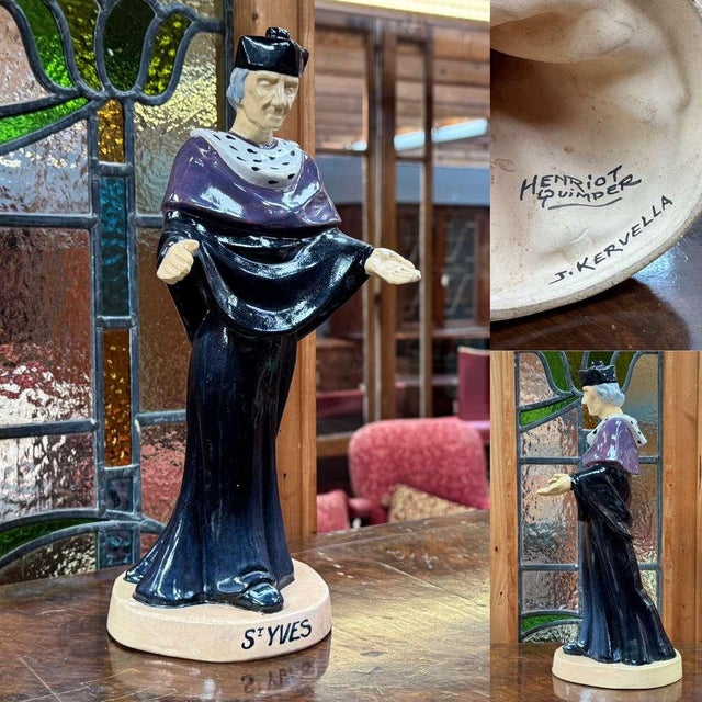 Jos Kervella, Saint Yves in Quimper, 1930s, Earthenware For Sale - Image 3 of 16