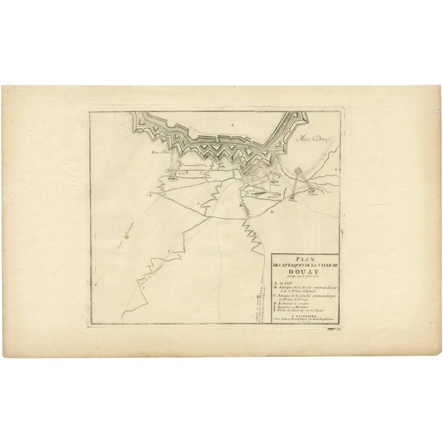 Attack Plan of Douay Fortress, France, 1710 For Sale