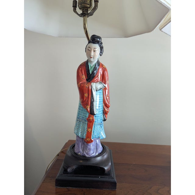 Wood Vintage Chinoiserie Table Lamps - Set of 2 For Sale - Image 7 of 9
