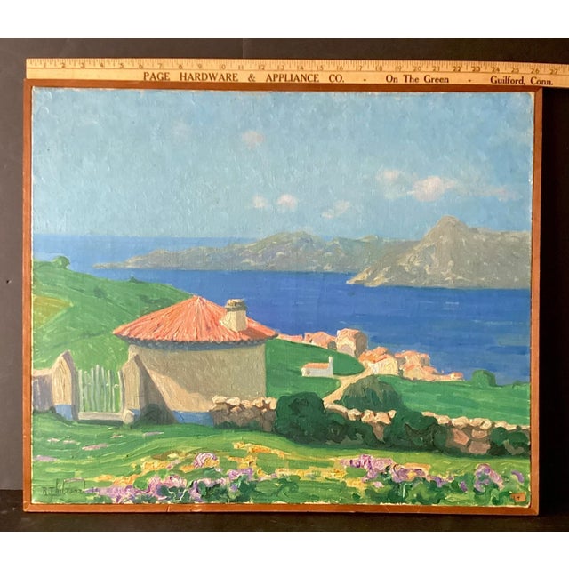 Mid 20th Century Mid 20th Century ‘Six Days in Corsica’ Oil on Canvas Painting by Raymond Thibesart, Framed For Sale - Image 5 of 12
