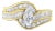 14KT Two-Toned Gold Marquise, Baguette and Round Cut Diamond Bypass Ring (1 cttw, H-I Color, SI1-SI2 Clarity) - Size 7 For Sale