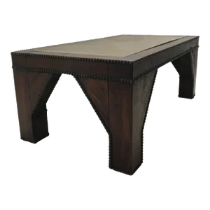 Early 20th Century English Arts & Crafts Copper Nailhead Wood Table