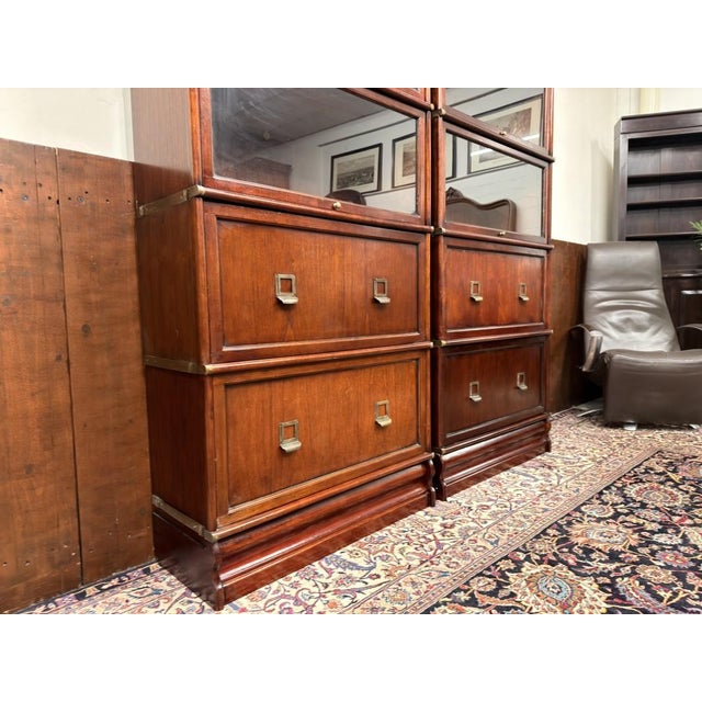 Brown English Bookcases from Globe Wernicke, Set of 2 For Sale - Image 8 of 18