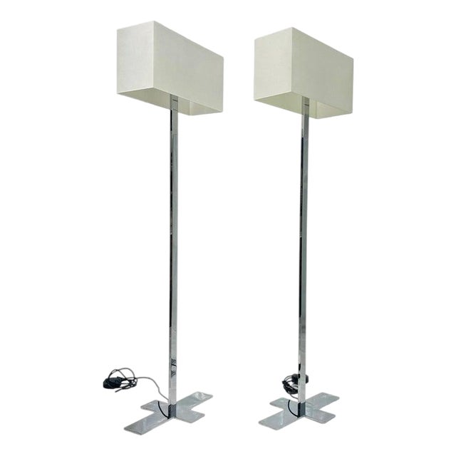 Maxalto "Leukon Cl2" Chrome Floor Lamps by Antonio Citterio for B&b Italia - a Pair For Sale