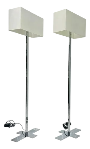 Maxalto "Leukon Cl2" Chrome Floor Lamps by Antonio Citterio for B&b Italia - a Pair