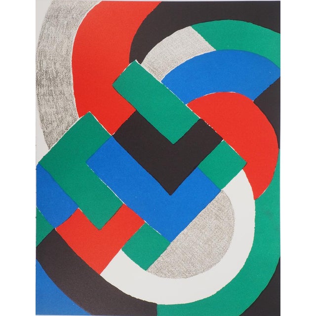 Sonia Delaunay, Blue, Green and Red Composition, 1968, Original Lithograph For Sale - Image 5 of 5