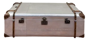 Restoration Hardware Aluminum Steamer Trunk Coffee Table