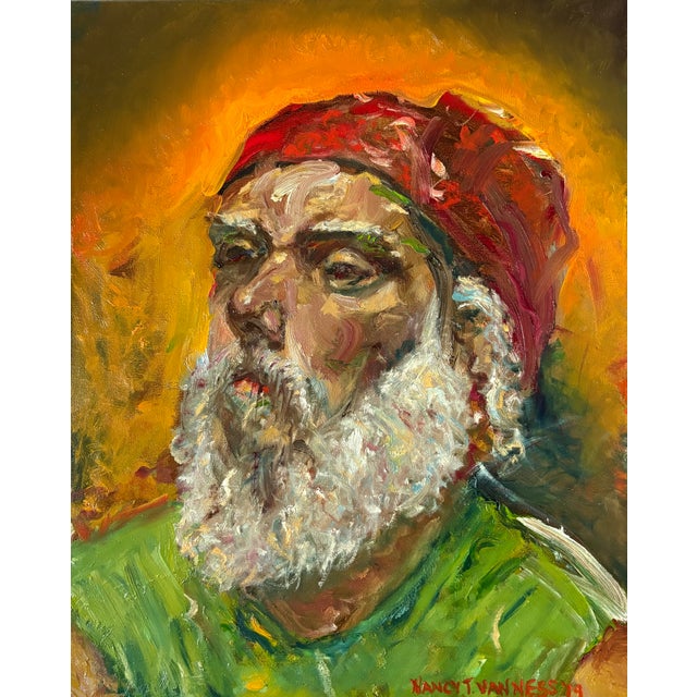 Portrait of a Man, Contemporary Expressionist Oil Painting, by Van Ness For Sale - Image 4 of 11