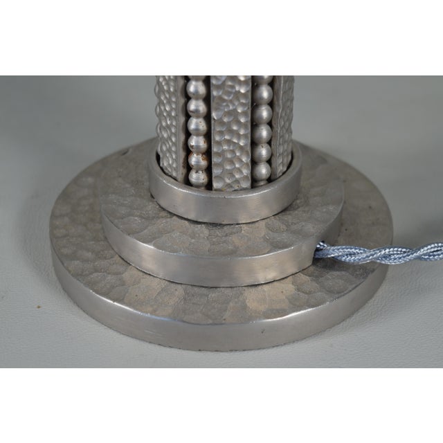 Silver 1930s French Art Deco Table Lamp by H. Fournet & Daum - France For Sale - Image 8 of 13