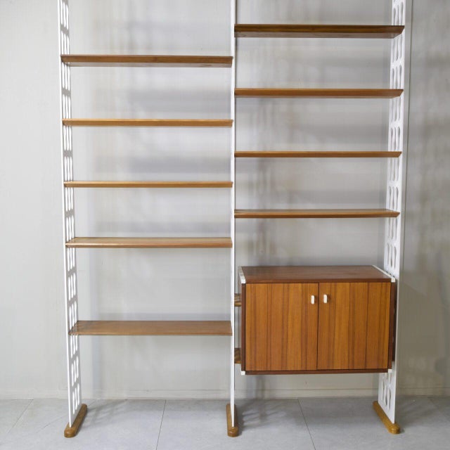 Mid-Century Modern Mid-Century Misia Arte Teak & Lacquered Metal Bookshelf, 1960s For Sale - Image 3 of 12