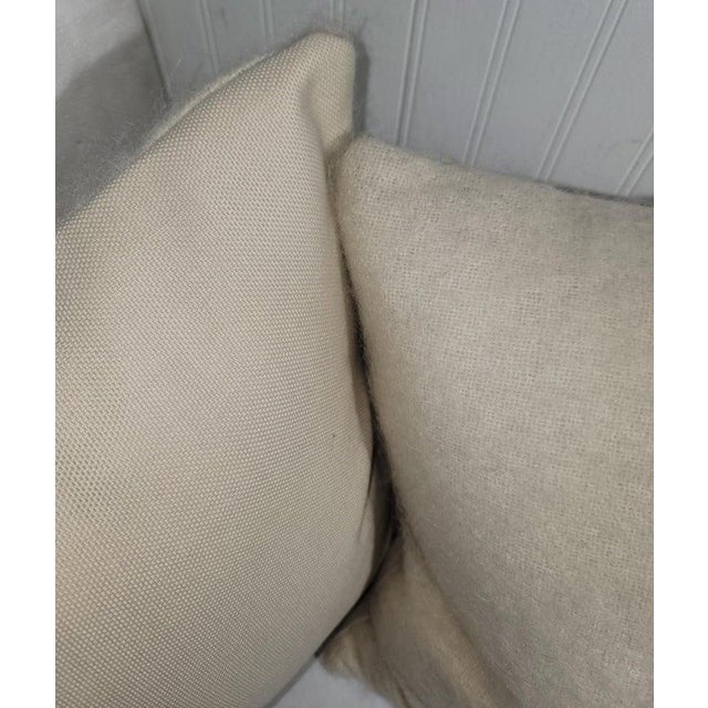 Folk Art Pair of Vintage Mohair Pillows For Sale - Image 3 of 4