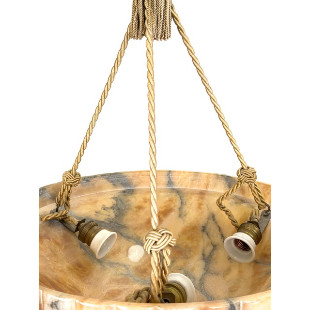 Swedish Grace Sculptural Alabaster Pendant Lamp, 1920s For Sale - Image 11 of 13