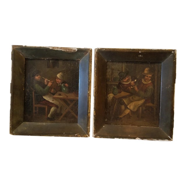 Early 19th Century Dutch Paintings - a Pair For Sale
