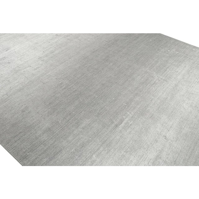 Contemporary 2010s Rug & Kilim’s Modern Rug in Solid Gray and Off-White Striae For Sale - Image 3 of 8