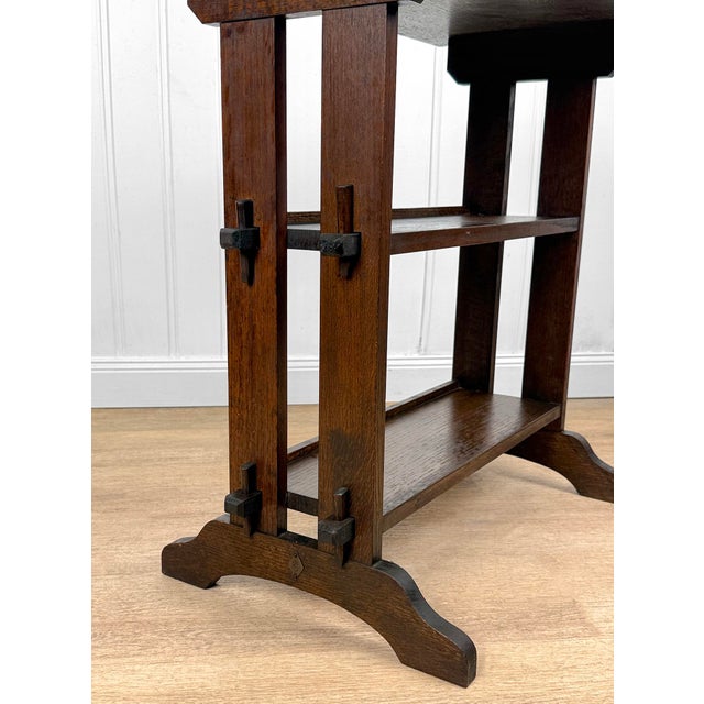 Brown Antique Roycroft Arts & Crafts Little Journeys Quartersawn Oak Bookshelf For Sale - Image 8 of 10