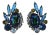 1960s Vintage Juliana Earrings With Blue Rhinestones, A Pair For Sale