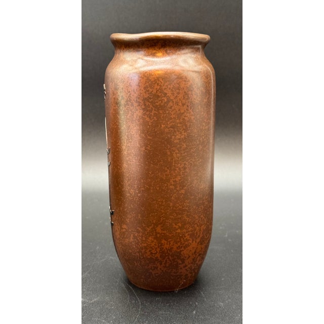 1912 Otto Heinz Sterling Silver on Bronze Vase, Signed For Sale - Image 9 of 11