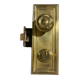 Vintage Sargent Door Hardware, Solid Brass Mortise Knob, Lock & Plate, Union Marked Lockset