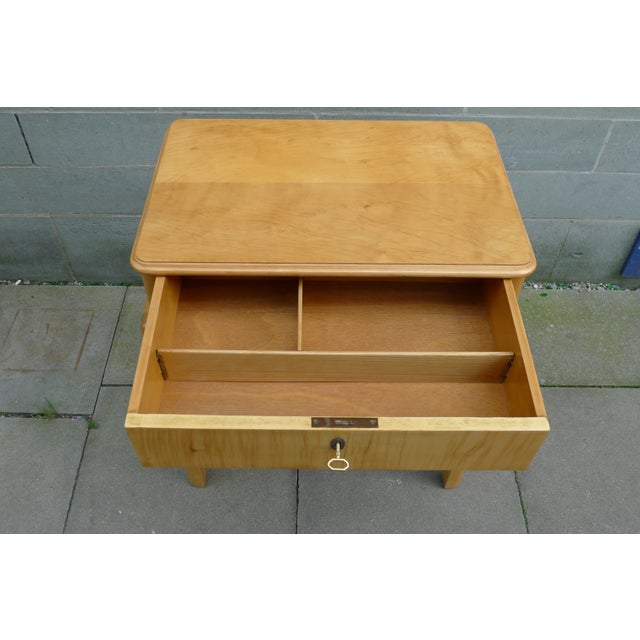 Vintage Art Deco Sewing or Console Table in Maple For Sale - Image 3 of 12