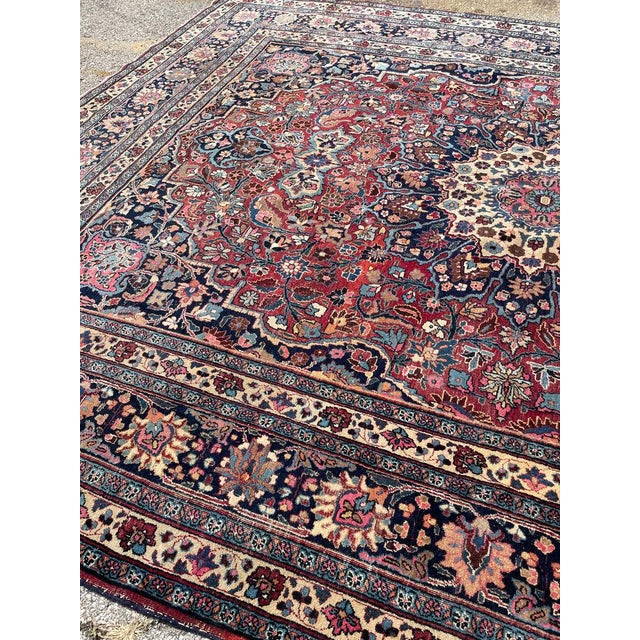 Persian Northeast Antique with Blooming Jewel Flora Rug 10 x 13.9 For Sale - Image 3 of 14