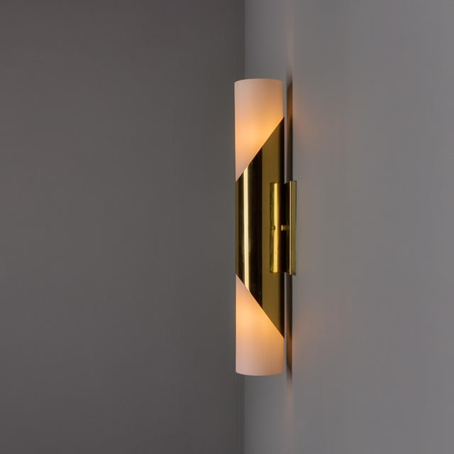 1960s 1960s Neuhaus Leuchten Glass and Brass Sconces by Rolf Krueger - a Pair For Sale - Image 5 of 18