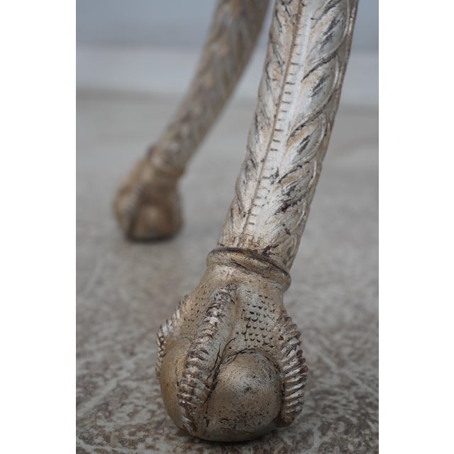 Eagle Carved Regency Style Glass Top Sofa Console Table For Sale - Image 11 of 12