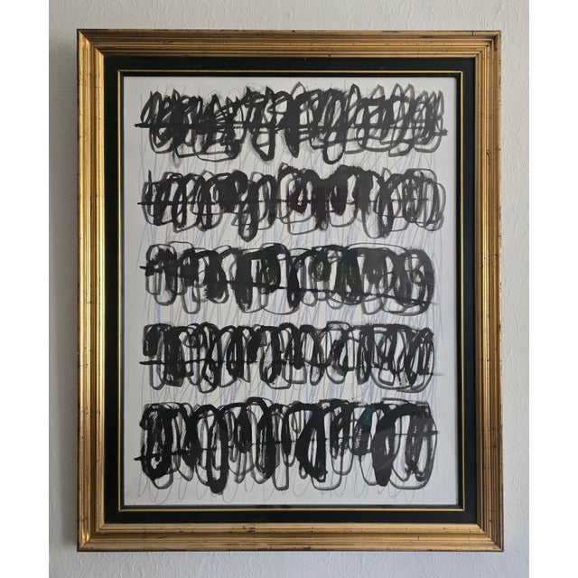 Framed Cy Twombly Inspired Abstract Original Oil Painting For Sale - Image 6 of 7