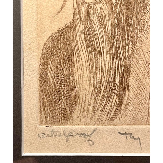 Contemporary Rare C. 1960s Tony Mafia Jewish Figures Etching Artist Proof Signed Framed For Sale - Image 3 of 7