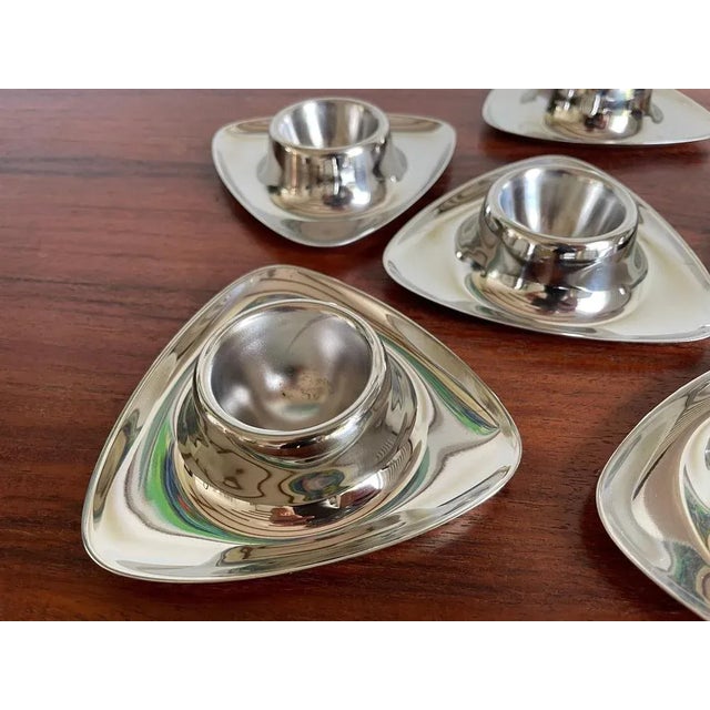 Bauhaus Egg Cups by Prof. Wagenfeld for WMF, Germany, 1950s, Set of 6 For Sale - Image 4 of 8