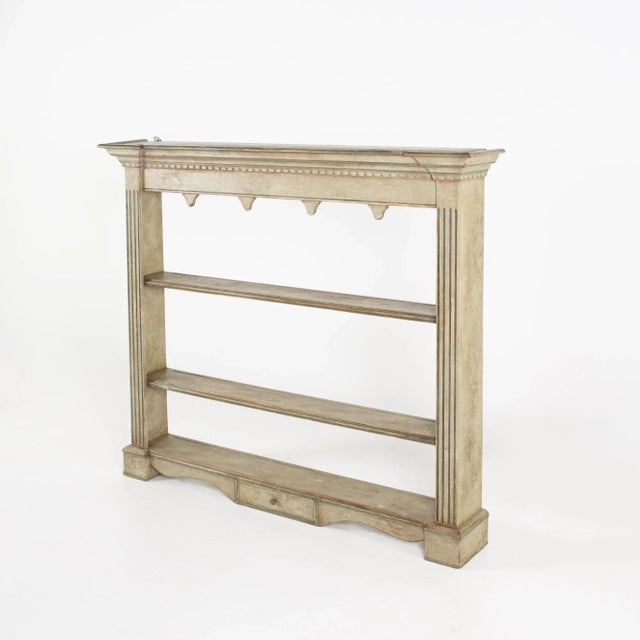 Traditional Vintage Wall Mounted Display Hutch With Drawer For Sale - Image 3 of 13