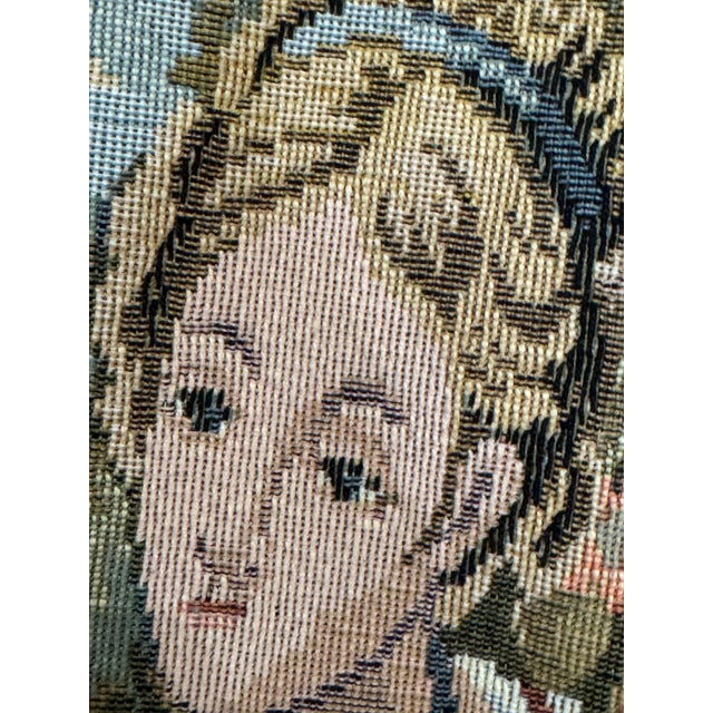 Vintage Mid-Century French Aubusson-Style Pastoral Jacquard Tapestry, 62" X 48" For Sale - Image 4 of 8