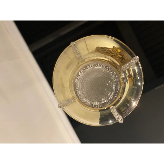 1930s French Art Deco Silver Plated Light Fixture For Sale - Image 9 of 10