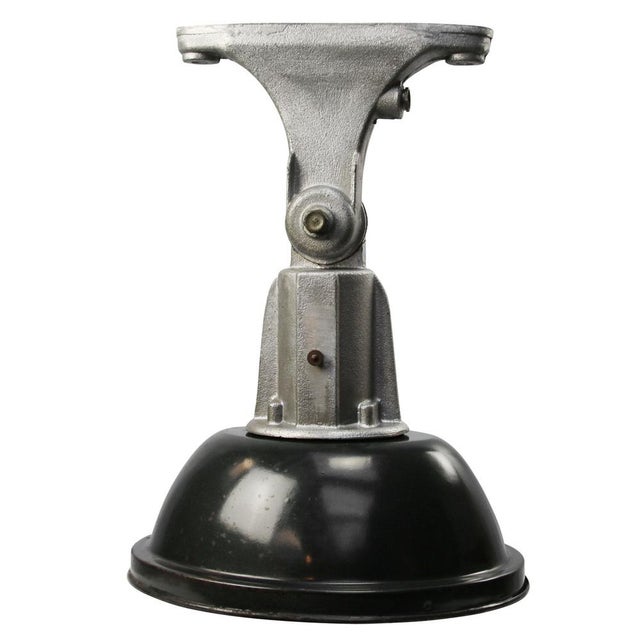Industrial Vintage Industrial French Black Enamel Factory Wall Light For Sale - Image 3 of 7