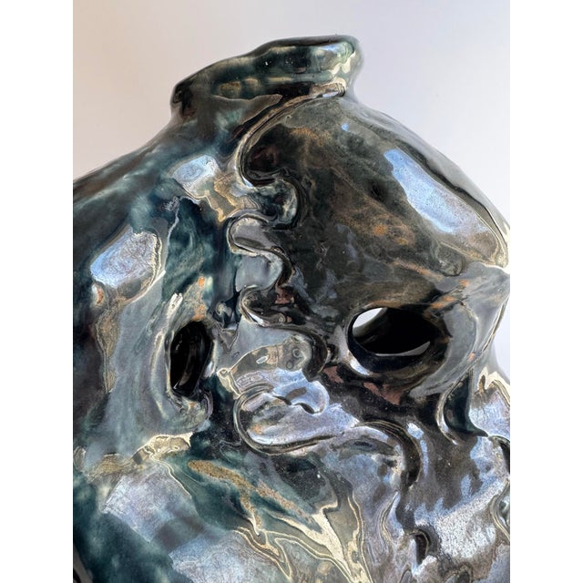 Mid 20th Century Studio Pottery Biomorphic Vase-Signed For Sale - Image 5 of 12