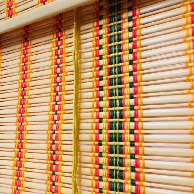 New Old Stock 1970s Yellow Vinyl Roman Shade For Sale - Image 4 of 6