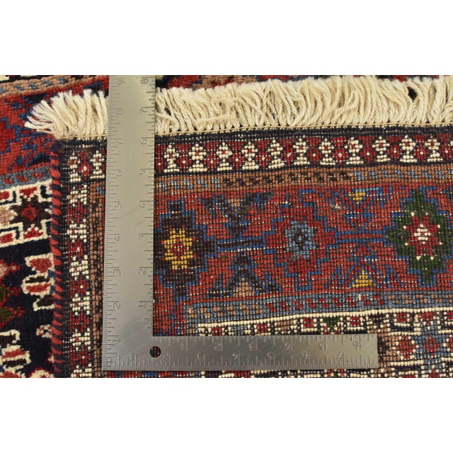 Yalameh Rug 3'4'' X 4'11'' Multicolor Wool Vintage Tribal Hand-Knotted Carpet For Sale - Image 13 of 13