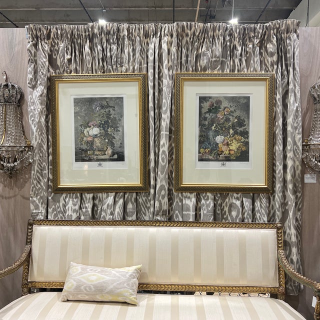 J. Pocker Nyc Framed Large Hand Colored Mezzotint Engraving Botanical Prints After Jon Van Huysum For Sale - Image 9 of 9