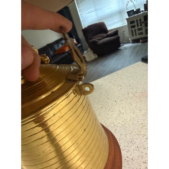 Unique Brass Antique Jar Table Lamp With Shade For Sale In Atlanta - Image 6 of 10
