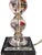 Late 20th Century Late 20th Century Crystal Orb Table Lamp With Black Pleated Shade and Black Marble Base For Sale - Image 5 of 8