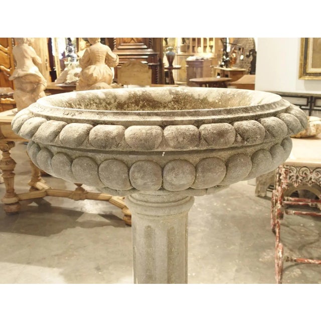 Well Carved Italian Limestone Planter or Fountain Element, H-45 Inches For Sale - Image 10 of 12