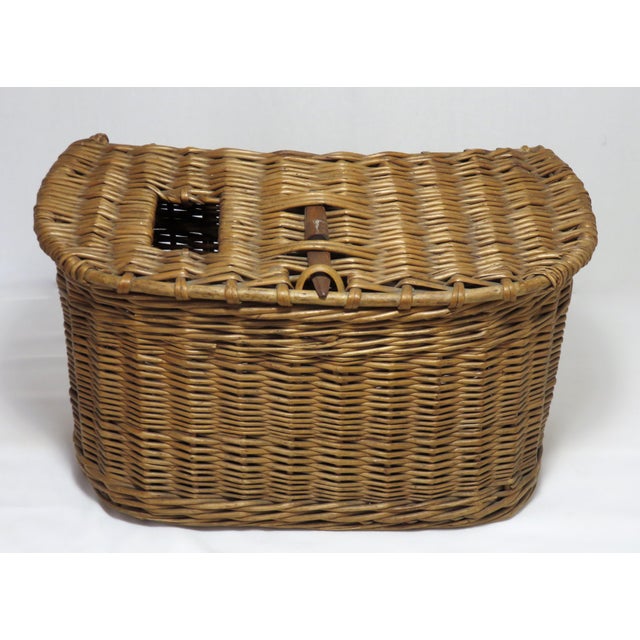 1920s Nautical Hand Woven Wicker Fly Fishing Creel | Chairish