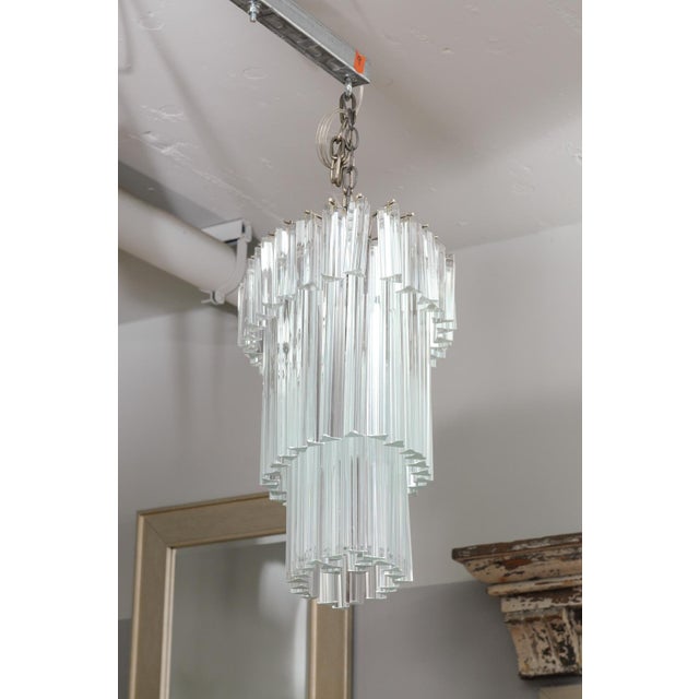 Transparent 1960s Venini Style Murano Glass "Wedding Cake" Chandelier, Italy For Sale - Image 8 of 12